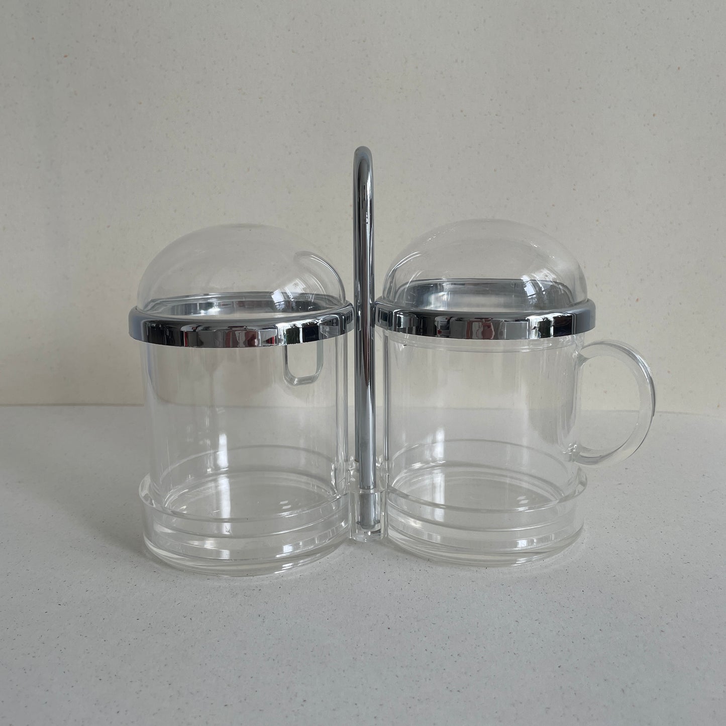 Perspex Transparent Sugar Bowl and Creamer Set