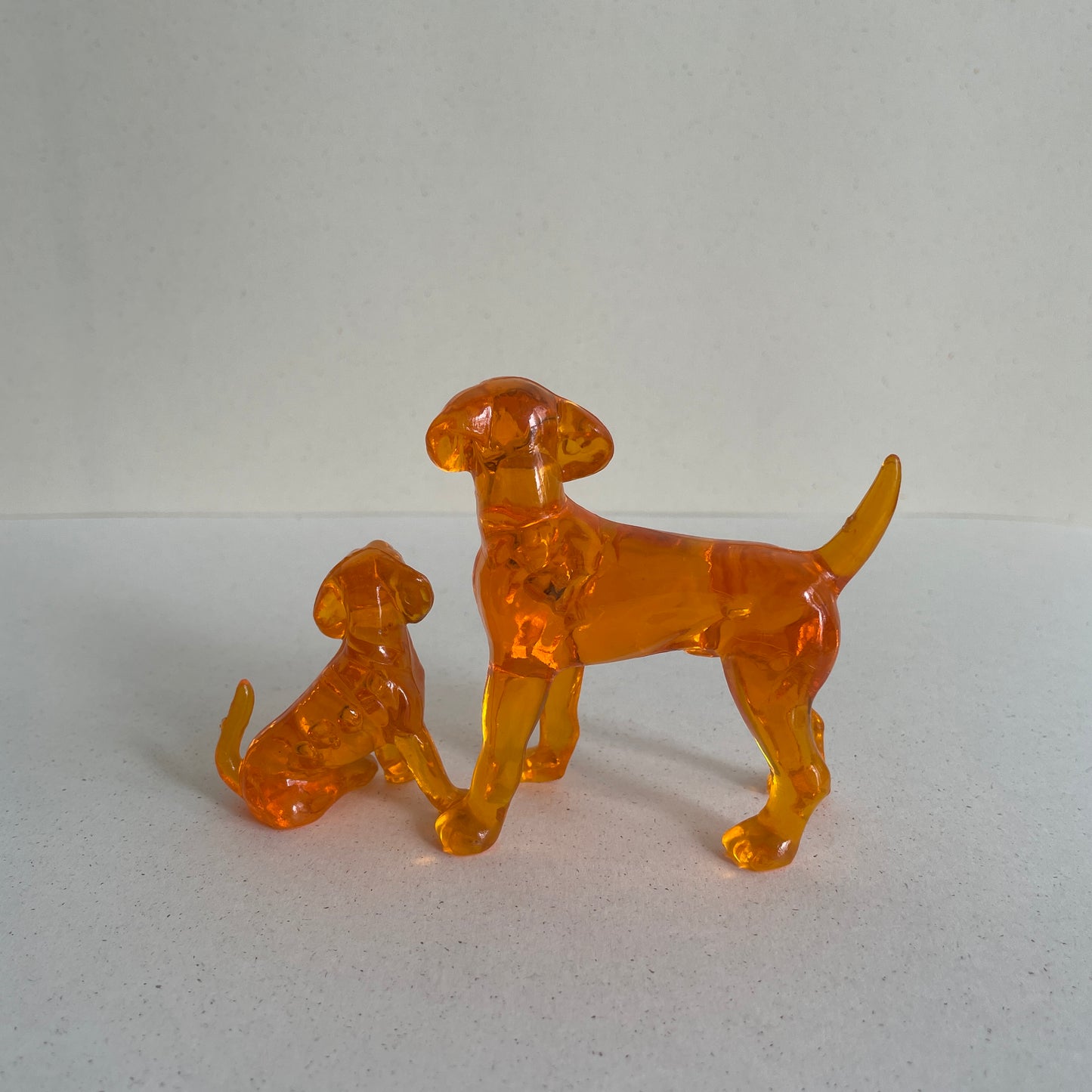 Vintage Lucite Dog Mom & Puppy